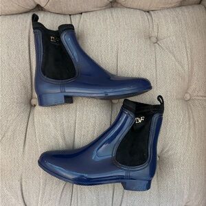 Diane Von Furstenberg Navy Chelsea Rain Boots